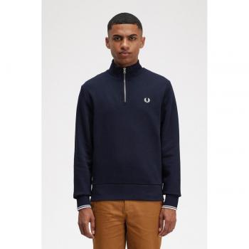 Fred Perry Men's Quarter Zip Sweatshirt in Navy, Size Medium (38/Regular)