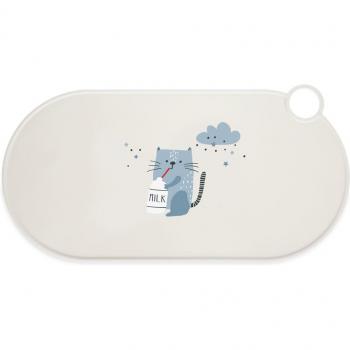TIAKI Milky Kitty - Tapete de silicona para comederos 50 x 25 cm