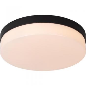 Lámpara de Techo LED Biskit Negra 18W 1150lm IP44 Ø280mm con Sensor de Movimiento y Día/Noche