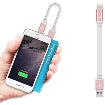 LP Apple Lightning Cable Corto de Cargador, Sin Enredos, Maraña Libre, Sincronización con USB 2.0