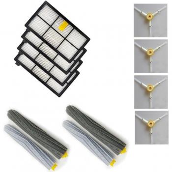 LOVE(TM)2 Set-enreda libremente escombros Extractor y 4 filtros HEPA y 4 3-Armed Kit Cepillo lateral para Robot serie 870 800/900 880 980 aspirar el polvo de Robots
