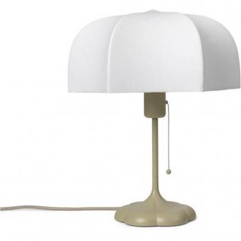 Lámpara de mesa Poem, beige, acero, vellón, 42 cm
