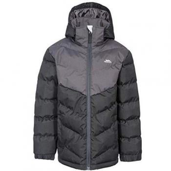 Trespass Luddi Warm Padded Waterproof Winter Chaqueta, Infantil, Negro, Talla: 11/12
