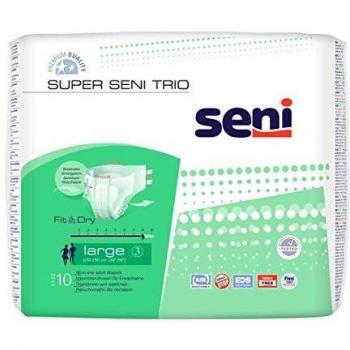 Seni Super Trio Grande - Paquete de 10 Pantalones Absorbentes para Incontinencia, Alta Capacidad de Absorción, Talla L