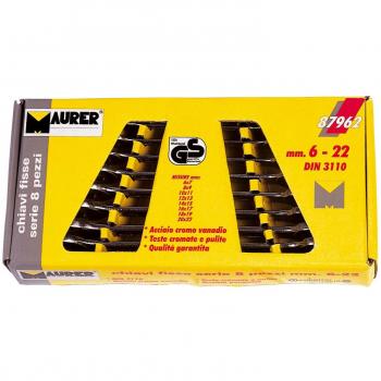 MAURER 2327120 Juego Llaves Fijas 8 Piezas, gris
