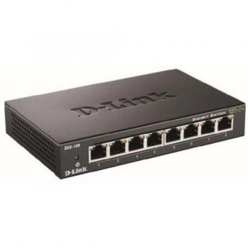 D-Link DGS-108 8-Port Gigabit Unmanaged Desktop Switch (Black, L2)
