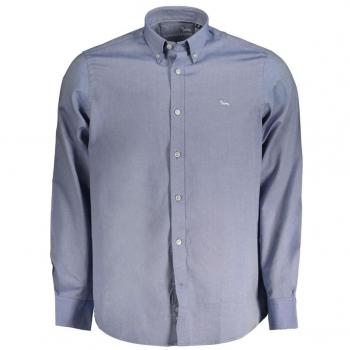Harmont & Blaine Blue Cotton Shirt - S, Casual Shirts, Male, Regular Fit
