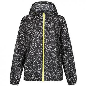 Chaqueta Impermeable Orla Kiely Pack-It Impresa para Mujer de Regatta, Estampado Burbuja de Bayas Negro, Talla 16 UK