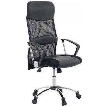 Silla de oficina - Giratoria - Ajustable - Piel - Negro - DESIGN