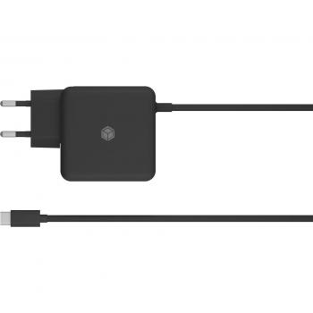 Cargador USB Tipo-C 65W con Cable Integrado, Negro