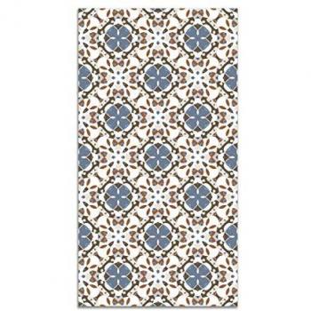 Alfombra Vinílica Hidráulica Oriental Mosaico Azul 80x250 cm - Antideslizante e Ignífuga para Cocina y Salón