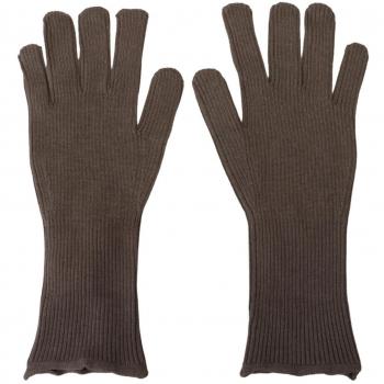 Dolce & Gabbana Gray Cashmere Knitted Men's Mittens Gloves - Size 9 (M) Winter Gloves with Logo Detail Made in Italy