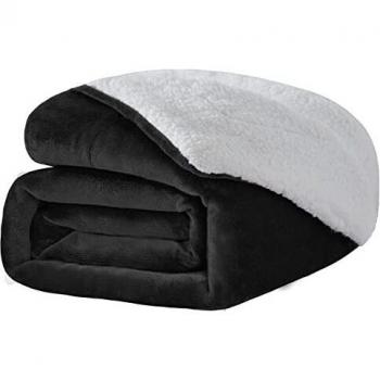 Wavve Manta Sherpa Franela Reversible 130x150 cm, Manta Polar Pequeña para Cama 80, Manta Felpa de Sofá, 100% Microfibra, Suave, Caliente, Transpirable para Invierno
