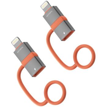 Adaptador de vídeo USB Tipo C a Lightning 27W 2 en 1 Gris y Naranja
