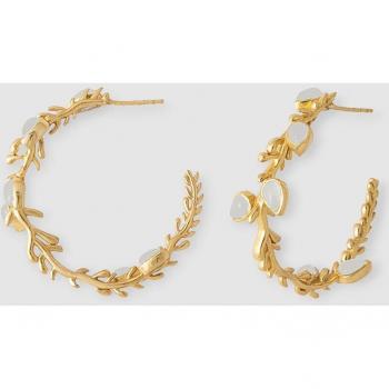Pendientes de aro Wanderlust Lika Blancos