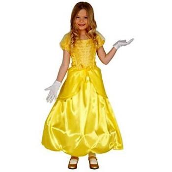 Disfraz Infantil de Princesa Amarilla para Niña, Talla 7-9 Años