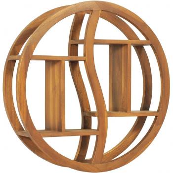 vidaXL Yin Yang Wall Shelf 60x15x60 cm Solid Teak Wood