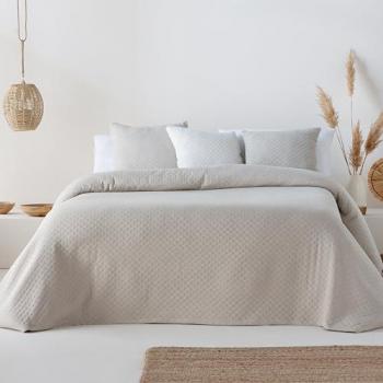 Gamusi Colcha Jacquard Ligera Entretiempo Primavera Verano Lisa Algodón Transpirable Beige 180x270 cm Cama 80/90 cm