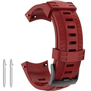 NotoCity Correa para Suunto 9 Baro Pulsera Suunto 7 D5 Spartan 24mm Sport Suave Silicona Bandas Suunto 9 Repuesto Accesorio Rojo