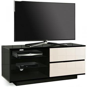 'Centurion Gallus Negro Brillante con 2-Black cajones y 3 estantes de 26 -55 LED/LCD/Plasma armario soporte de TV