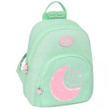 Mochila BlackFit8 Moon Verde 25 x 30 x 13 cm, mini mochila reciclada, ideal para uso diario, cómoda y versátil, calidad y resistencia, tejido reciclable