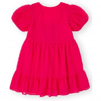 Vestido de niña con manga abullonada en tejido plumeti