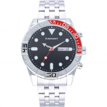 Radiant - Reloj de hombre Zanzibar RA613201 con correa plateada y esfera gris oscuro.