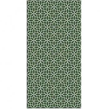 Alfombra Vinílica Flores Geométricas, 160 x 80 cm, Color Verde, ALV-100-VE