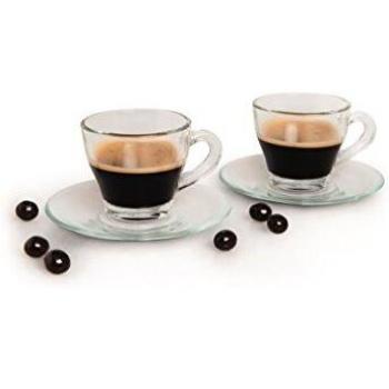 Excelsa Brasilia Juego de Tazas de café con platillo, 90 ml, 6