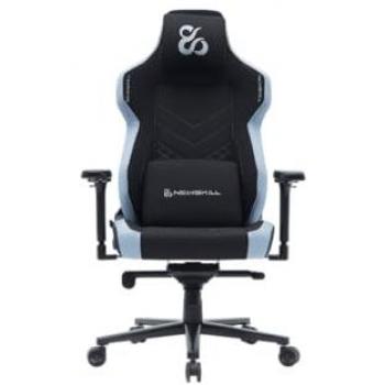 Silla Gaming Newskill Banshee Pro Azul/Negro, Ergonomica, Reclinación 180°, Almohada Cervical, Tela Transpirable, Carga Máx. 150 kg