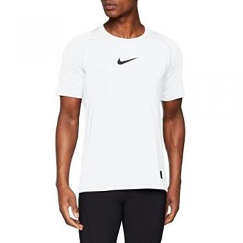 Nike Pro Top SS Camiseta de compresión, Hombre, Blanco/Negro/Negro, 2XL