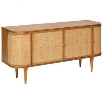 Aparador de ratán Kisco 4 puertas hevea 150x75cm