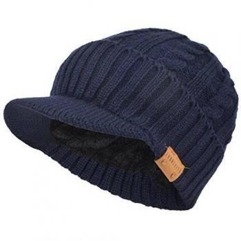 Hombres De Punto Visera Gorrita Tejida Lana Forrado Bofetada Invierno Sombreros