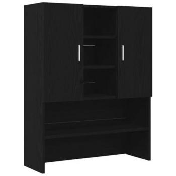 Mueble para Lavadora Roble Negro 70,5x25,5x90 cm - Armario de Baño y Almacenamiento Funcional