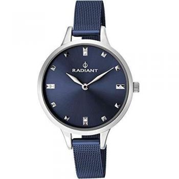Reloj analógico para Mujer de Radiant. Colección Snow. Reloj Bicolor Azul y Plateado con Malla milanesa y Esfera Azul. 3ATM. 34mm. Referencia RA474604.