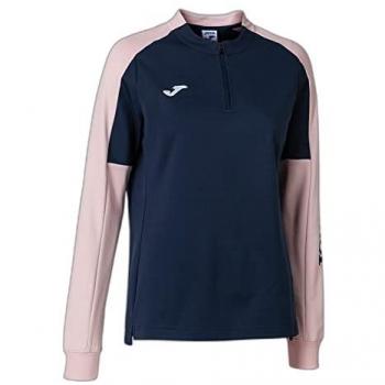Sudadera Joma Eco Championship Mujer Marino Rosa Recycled Con Media Cremallera