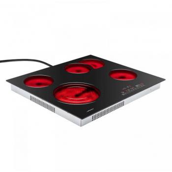 Placa de Vitrocerámica Jago 6800W con 4 Fuegos, Control Táctil, 9 Niveles de Potencia, Sin Marco, Temporizador Automático y Seguridad Infantil
