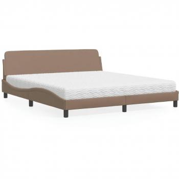 Cama con colchón Cappuccino 180x200cm de cuero sintético