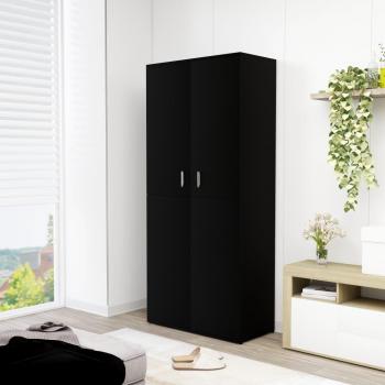 Zapatero negro de madera multicapa 80x39x178 cm