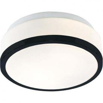 Plafón de baño Cheese Glass, acero dulce blanco y negro, 2 bombillas, diámetro 9,5 cm