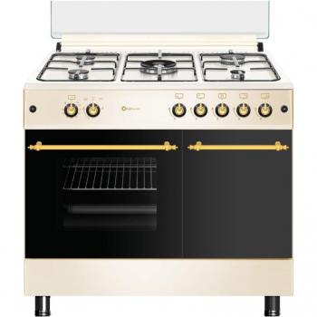 Cocina a gas Solthermic crema rústica 90x60 portabombona F9LT50G2-C