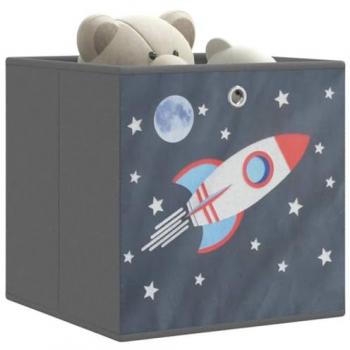 Cajas de Almacenamiento Plegables 4 uds Gris 32x32x32 cm Tela No Tejida