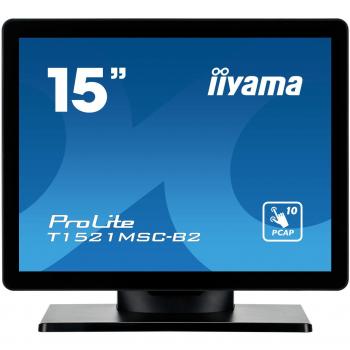 Pantalla Interactiva iiyama ProLite T1521MSC-B2, pantalla para PC de 38,1 cm (15), resolución 1024 x 768 píxeles XGA, tecnología LED, pantalla táctil tipo mesa
