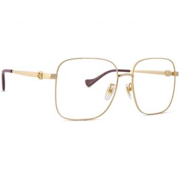 Gucci GG1092OA 002 56 Gold Metal Eyewear Frames, Yellow Unisex, Size: 56 MM