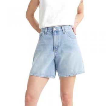 Short Baggy de Jean Alta Cintura para Mujer - Azul Claro - Talla 25