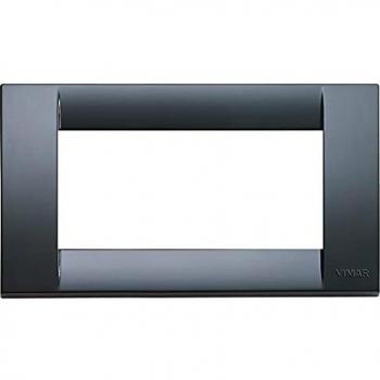 Placa Vimar Idea 4 Módulos Tecnopolímero Gris Grafito