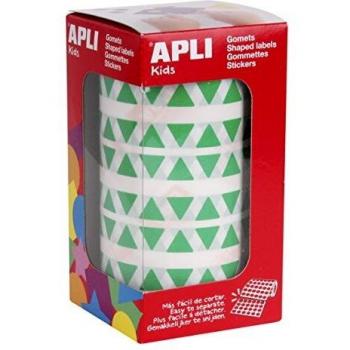 APLI Kids - Rollo de gomets triangulares 10,5 mm, color verde