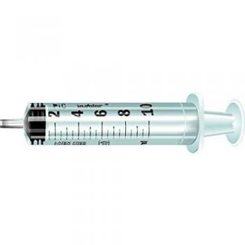 Pic Solution Jeringas Centrales Luer con Aguja Desmontable 100-Piezas, 22 Calibre x 1.25-Pulgada, 10 ml Capacidad 21 g