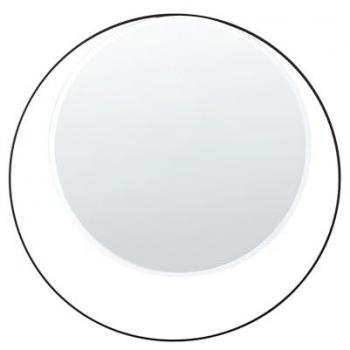 Espejo de Pared de Metal Negro 50 cm Minimalista para Sala de Estar y Dormitorio Agde