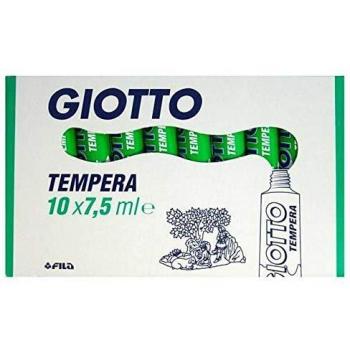 Tempera Giotto Verde 7,5 ml - Pack de 10 unidades